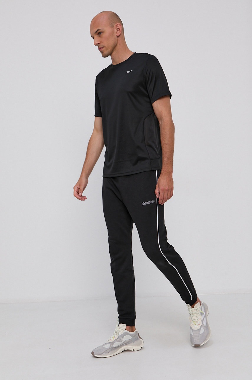 

Бігова футболка Reebok GS6678 колір чорний однотонний