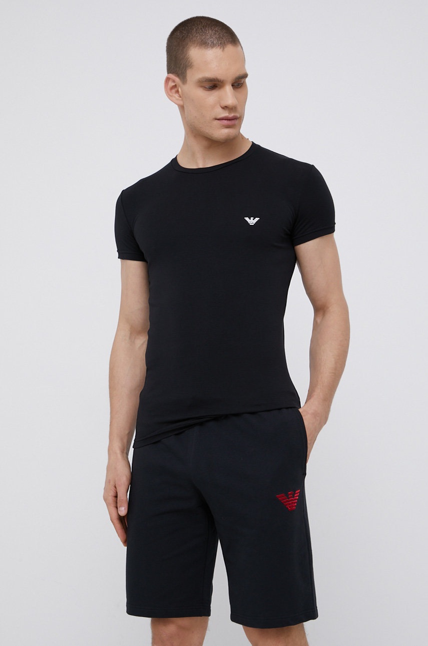 

Футболка Emporio Armani Underwear чоловіча колір чорний з принтом