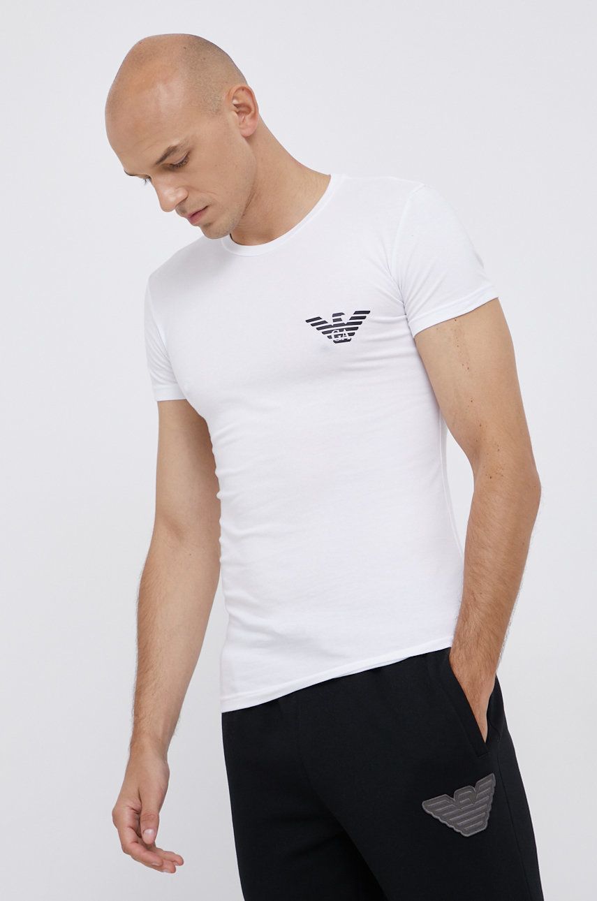 Emporio Armani Underwear Tricou bărbați, culoarea alb, cu imprimeu answear imagine noua