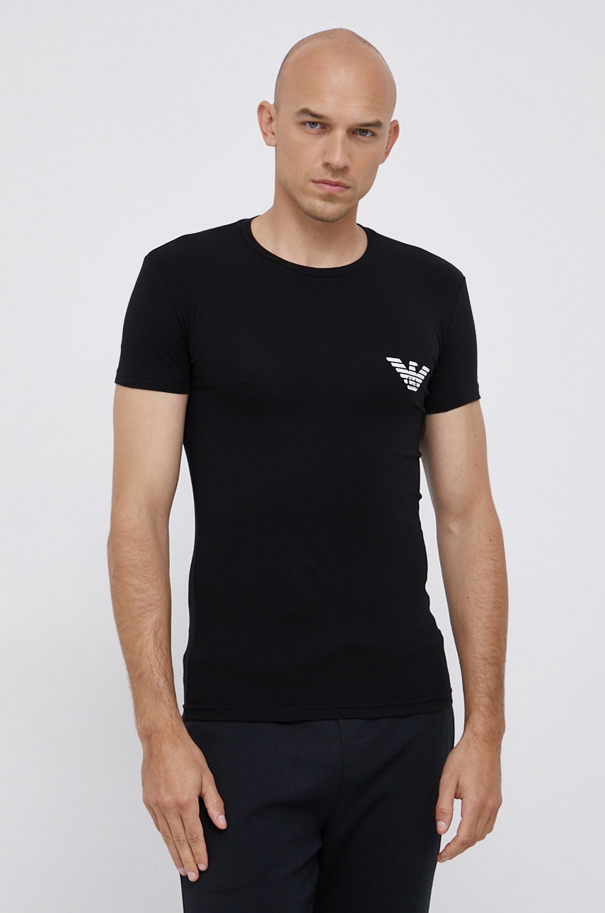 

Тениска Emporio Armani Underwear мъжка в черно с принт, Черен
