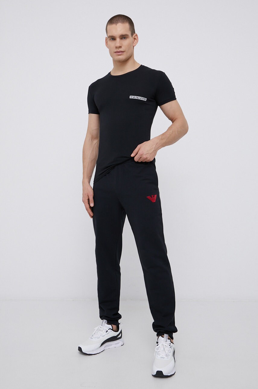 

Футболка Emporio Armani Underwear чоловіча колір чорний гладкий