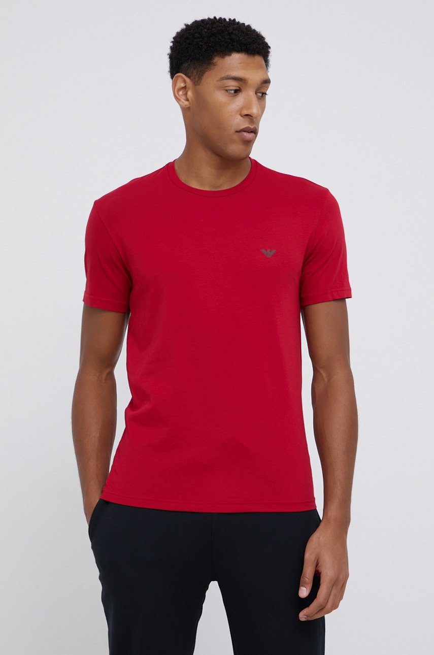 Emporio Armani Underwear Tricou bărbați, culoarea rosu, cu imprimeu