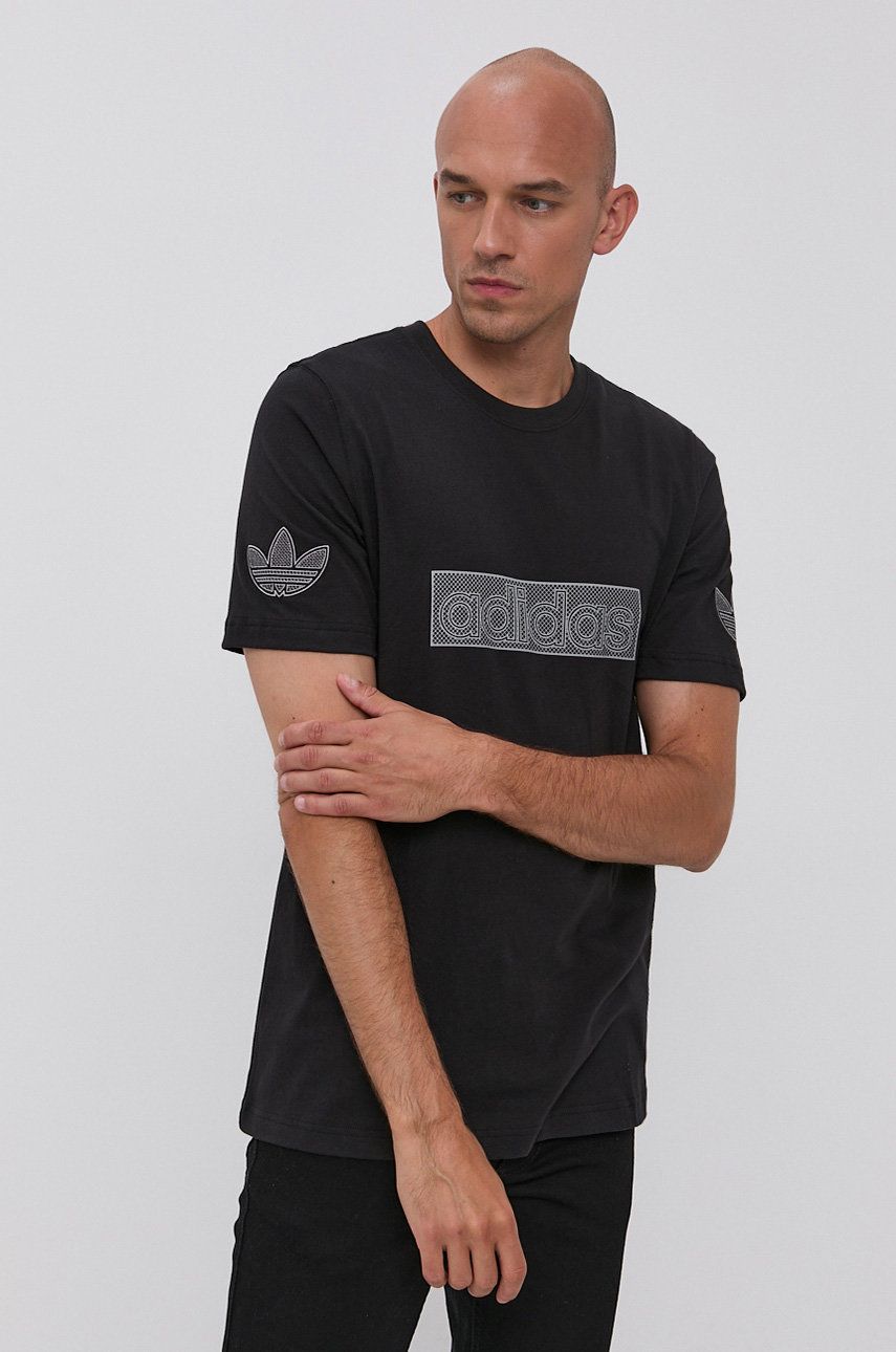 adidas Originals T-shirt bawełniany H06746 kolor czarny z nadrukiem