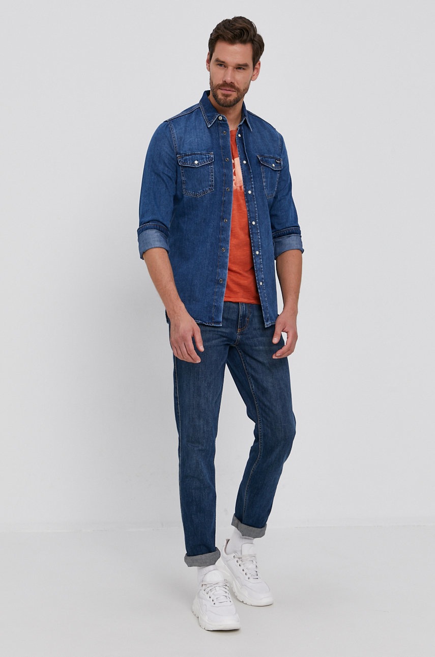 

Бавовняна футболка Pepe Jeans Yuri колір помаранчевий гладкий