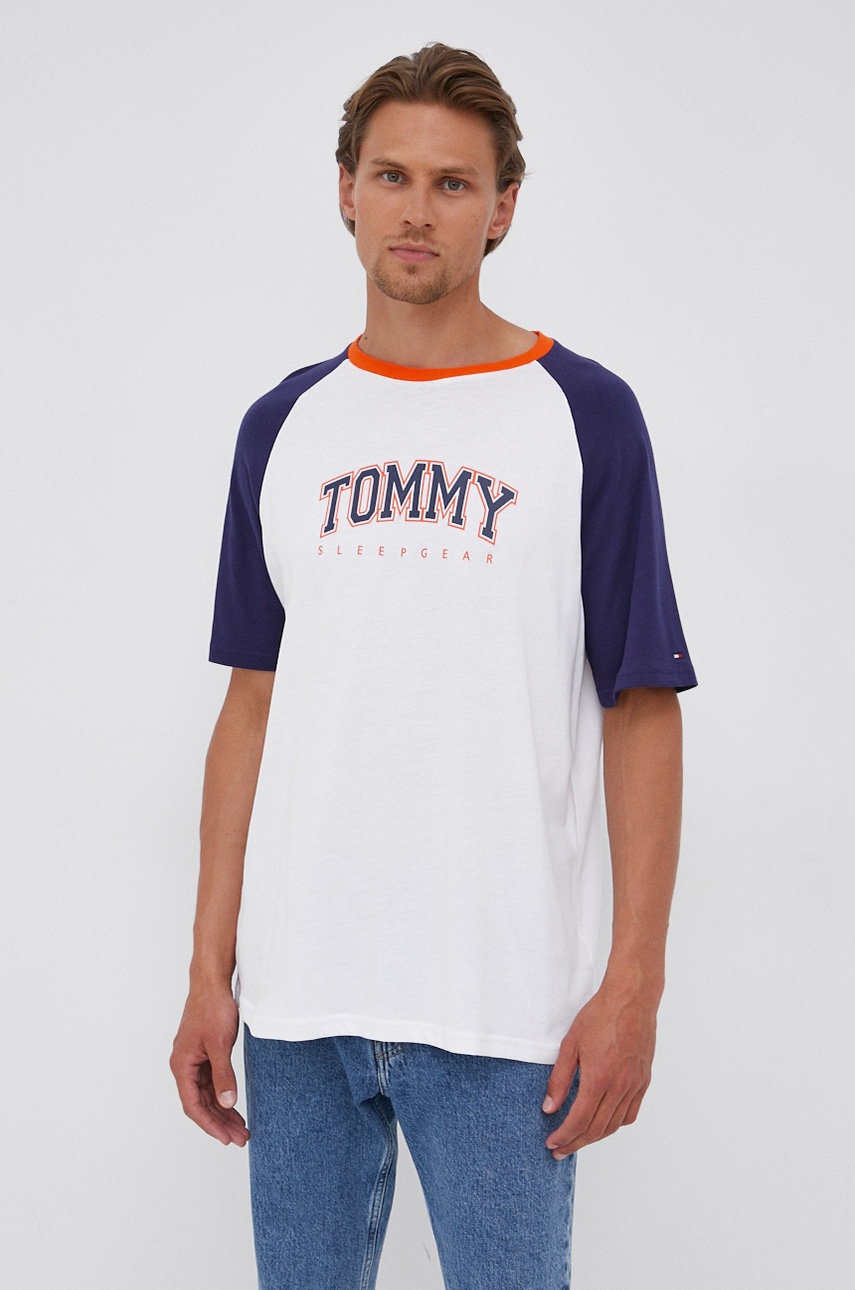 

Бавовняна футболка Tommy Hilfiger колір білий меланж