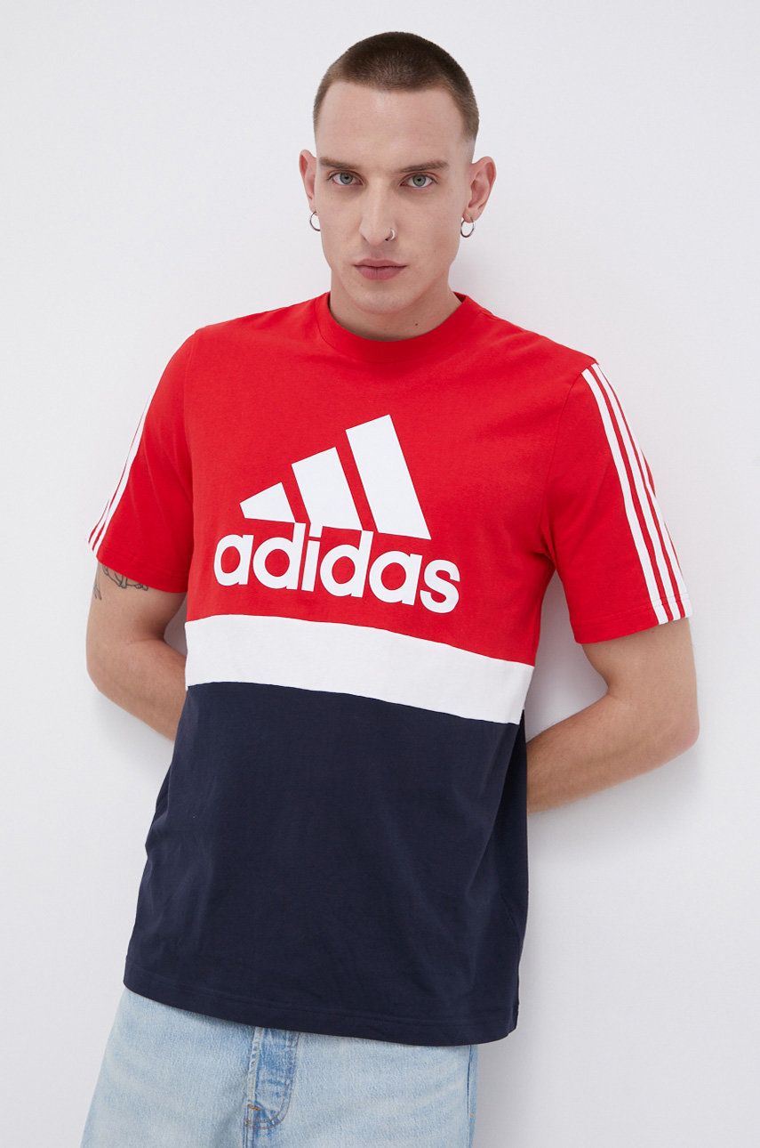 Adidas T-shirt bawełniany wzorzysty