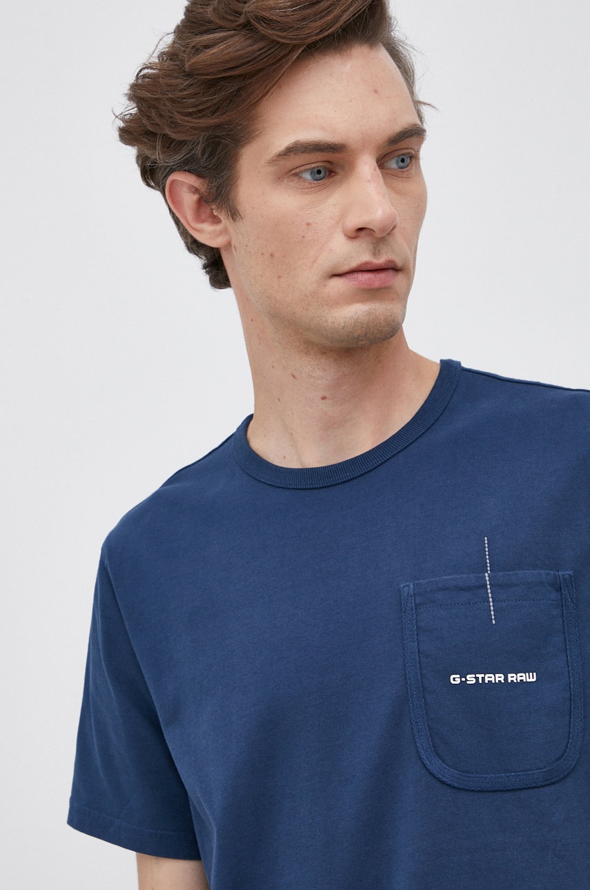 

G-Star Raw - Памучна тениска, Тъмносин