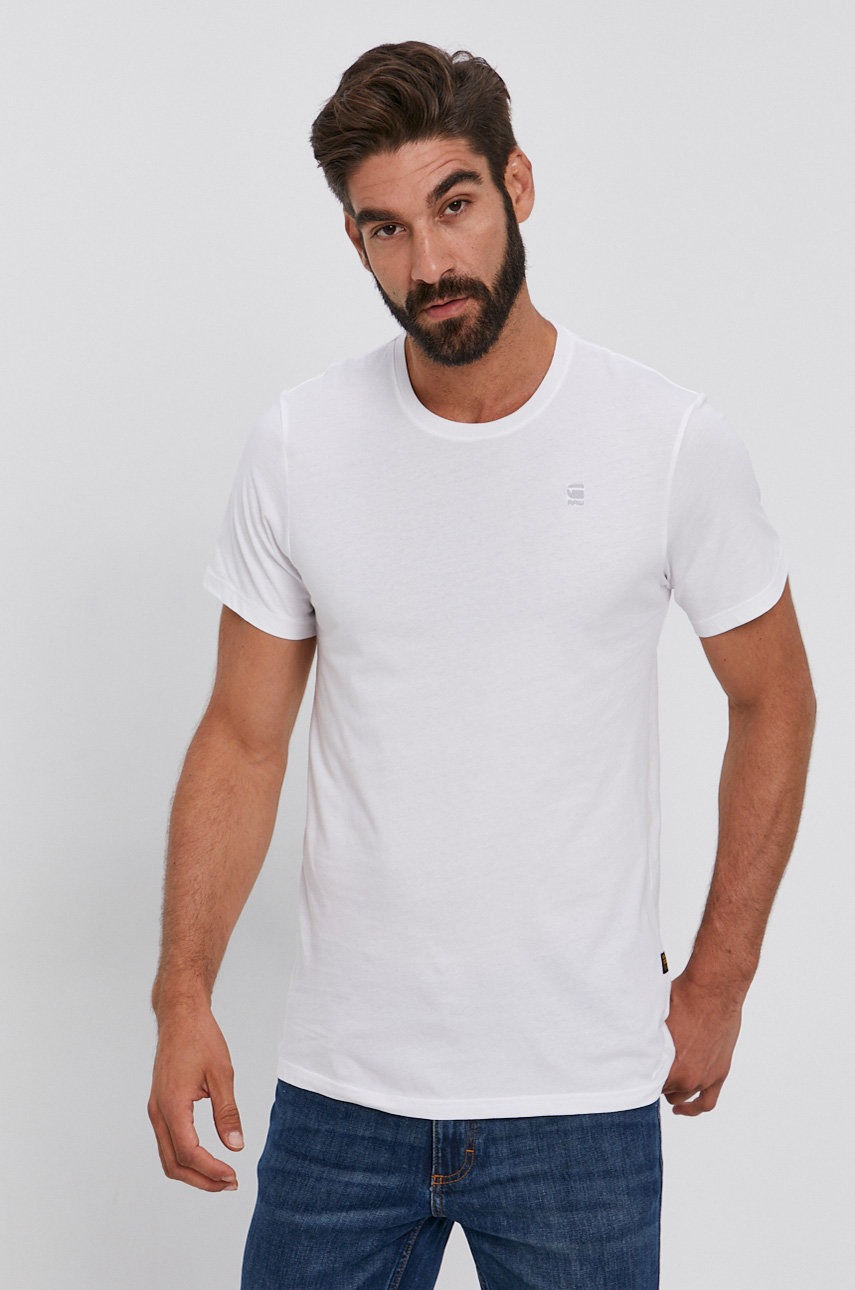 

Хлопковая футболка G-Star Raw (2-pack) цвет белый гладкий