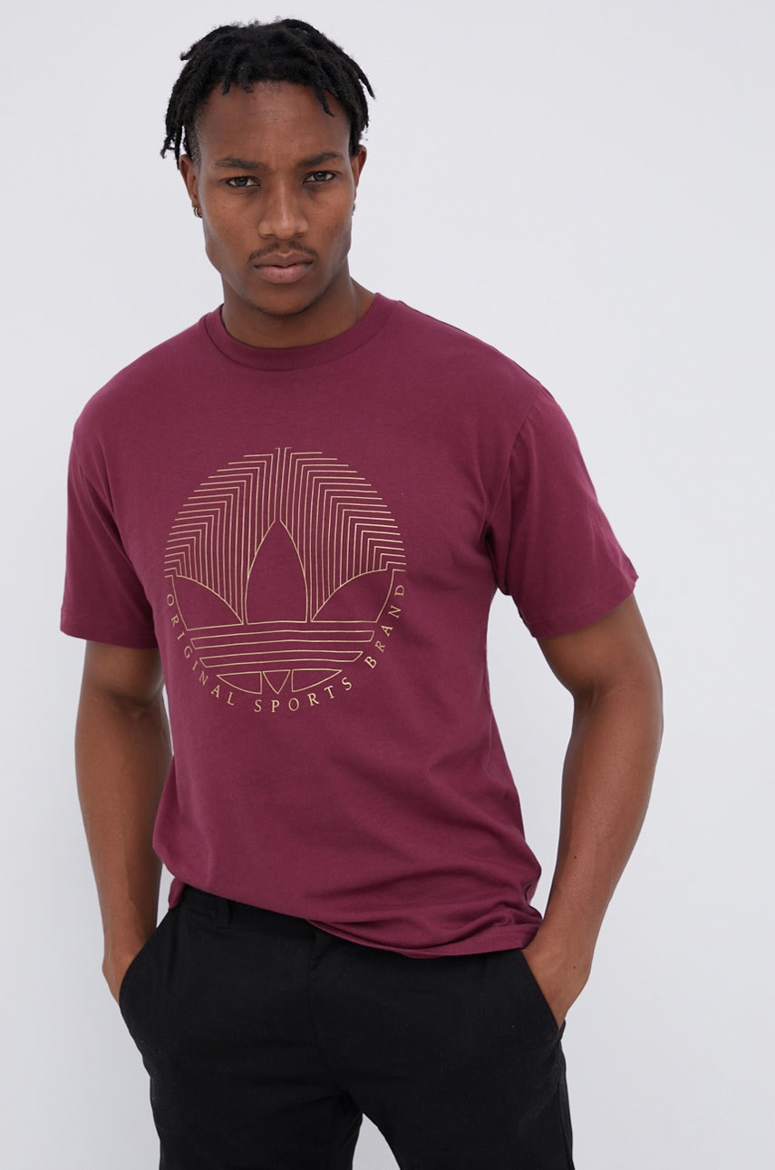 

adidas Originals - Памучна тениска, Виолетов