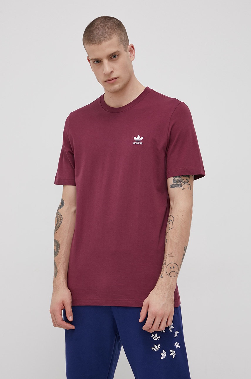 

Памучна тениска adidas Originals в лилаво с изчистен дизайн, Виолетов