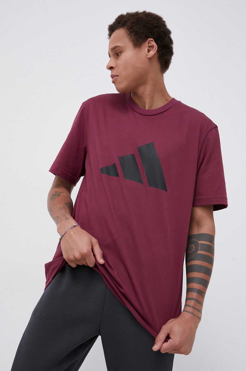 Adidas performance tricou h39749 bărbați, culoarea violet, cu imprimeu