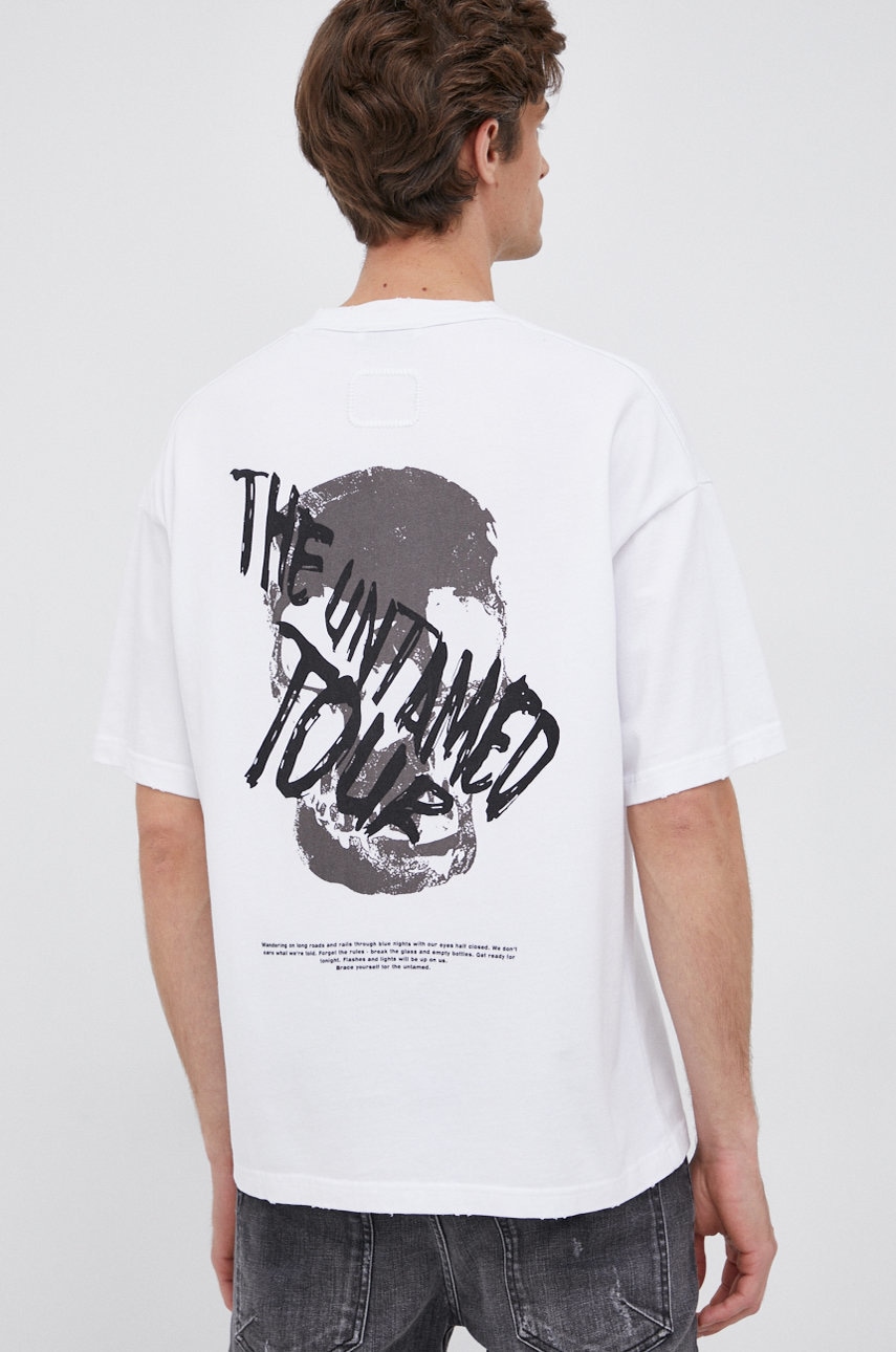 Young poets society tricou din bumbac culoarea alb, cu imprimeu