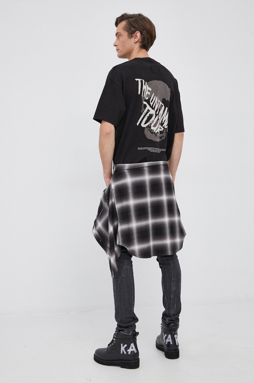 Young poets society tricou din bumbac culoarea negru, cu imprimeu