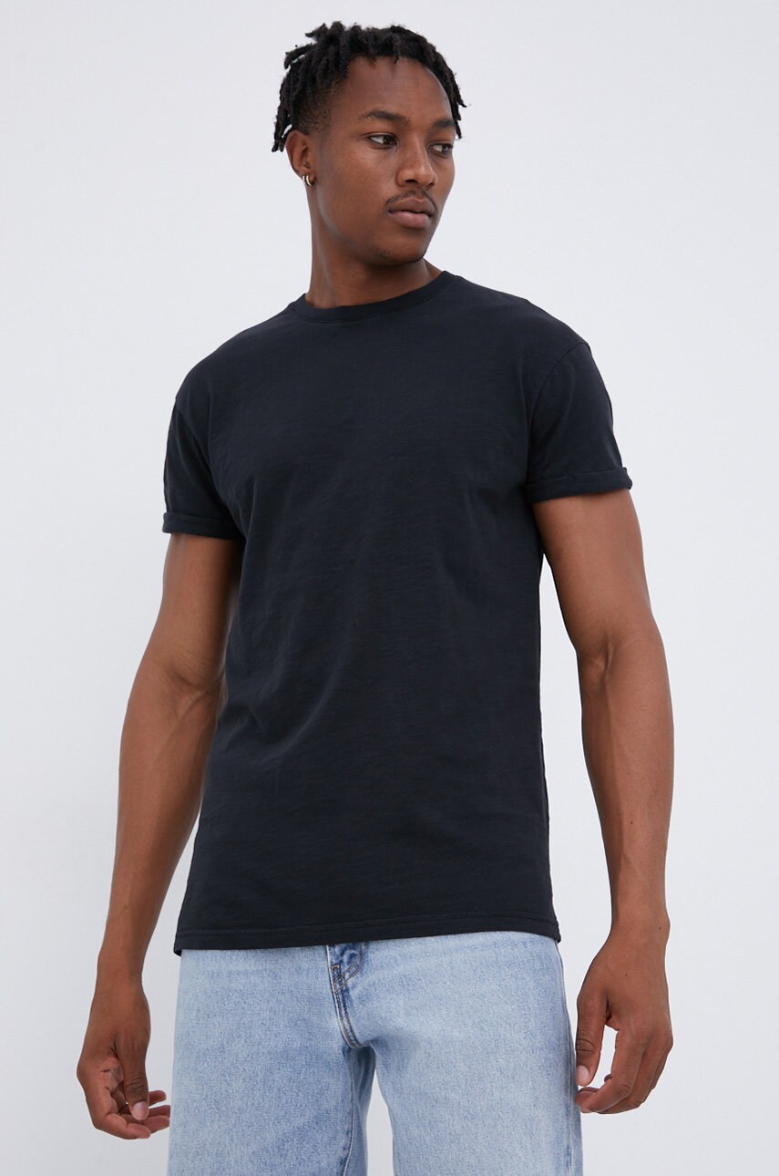 Young poets society tricou din bumbac culoarea negru, material neted