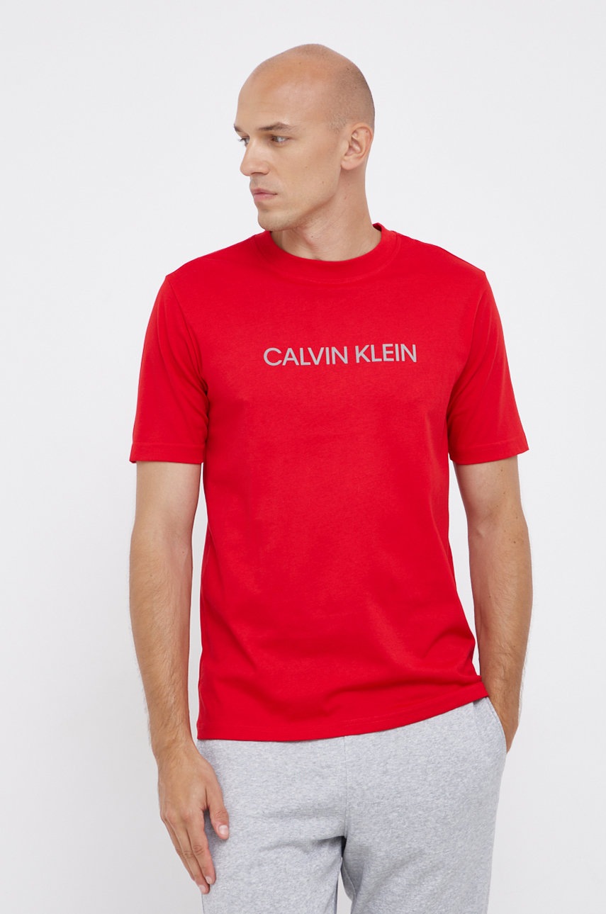 

Тениска Calvin Klein Performance мъжка в червено с принт, Червен