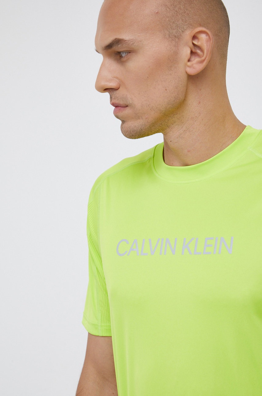 

Тениска Calvin Klein Performance мъжка в зелено с принт, Зелен