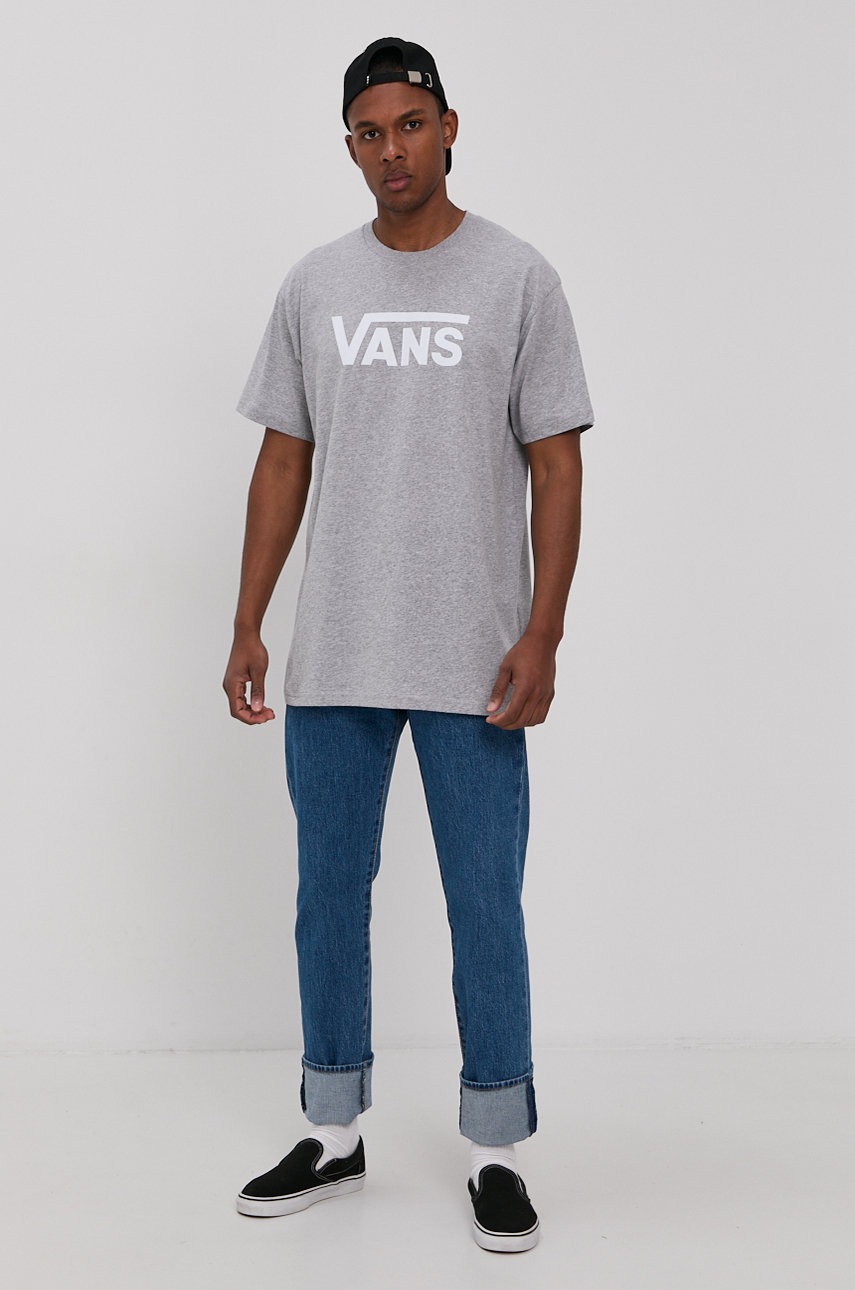 

Футболка Vans мужская цвет серый меланж