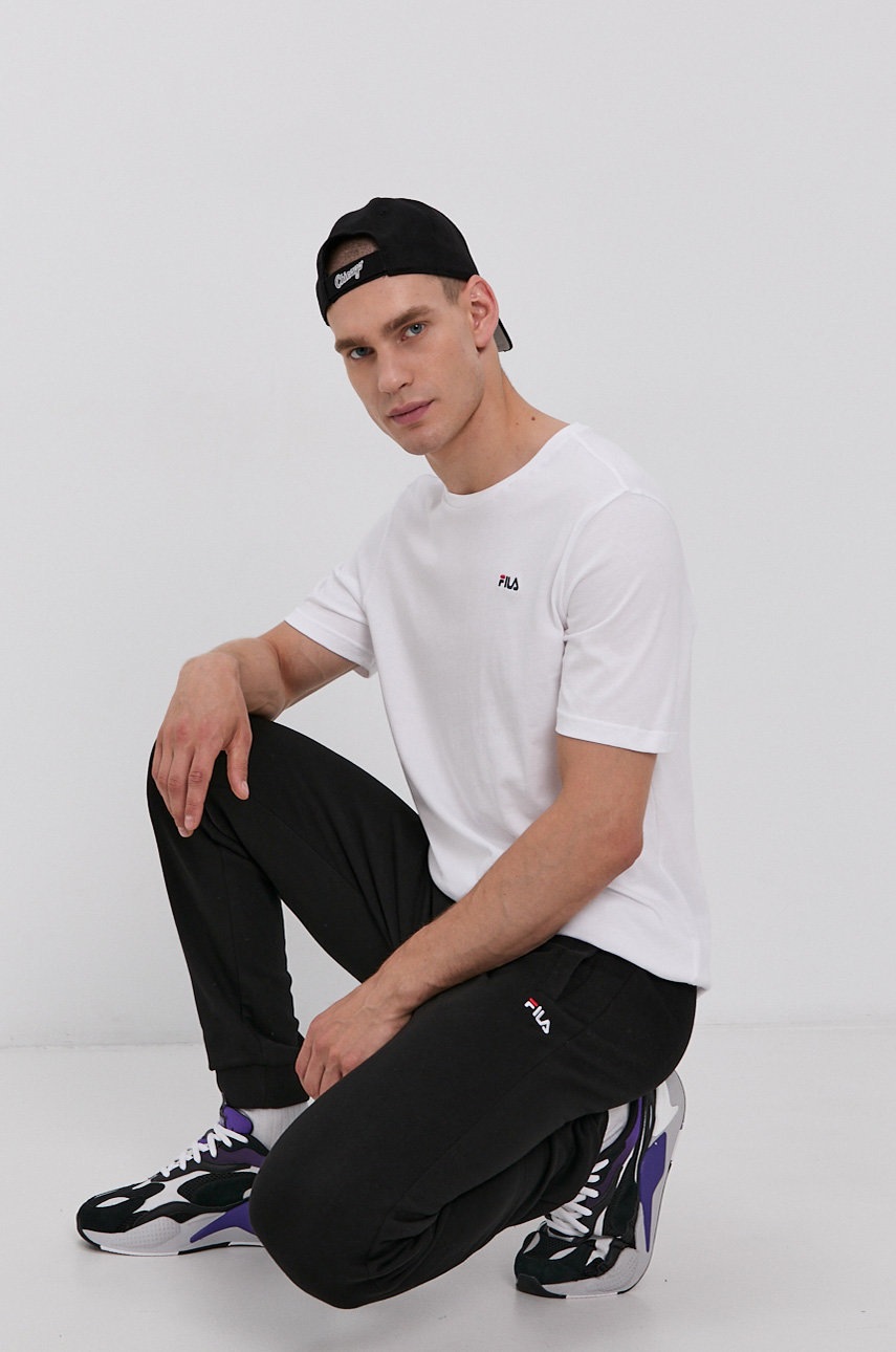 

Бавовняна футболка Fila колір білий гладкий
