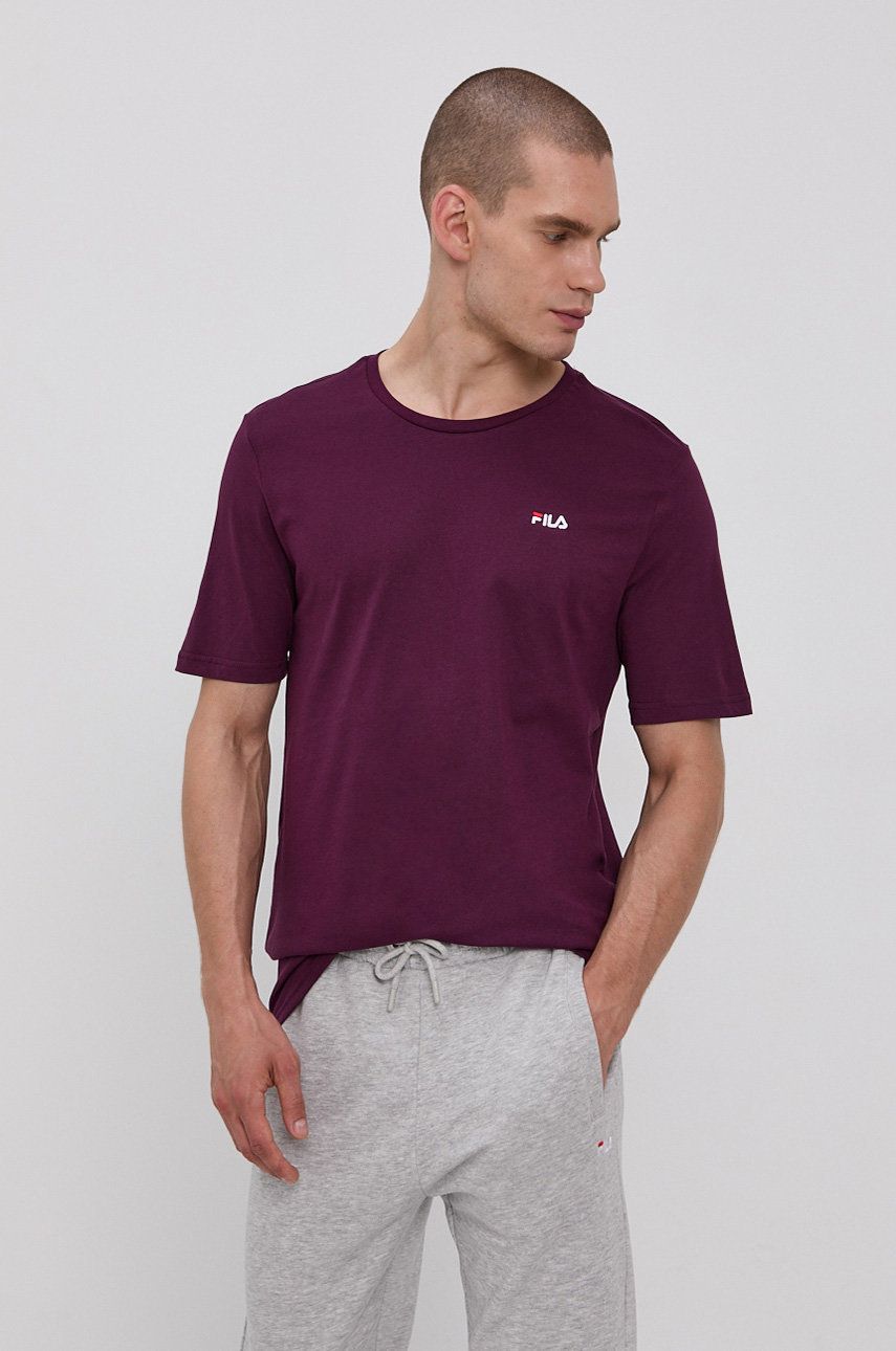 Fila Tricou din bumbac culoarea violet, material neted answear imagine noua