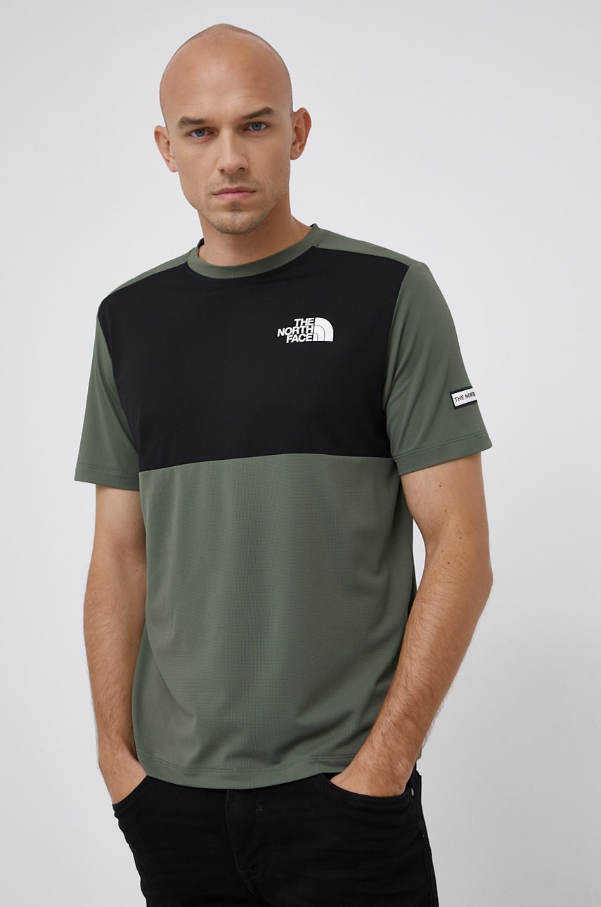 

Тениска The North Face мъжка в зелено с принт, Зелен