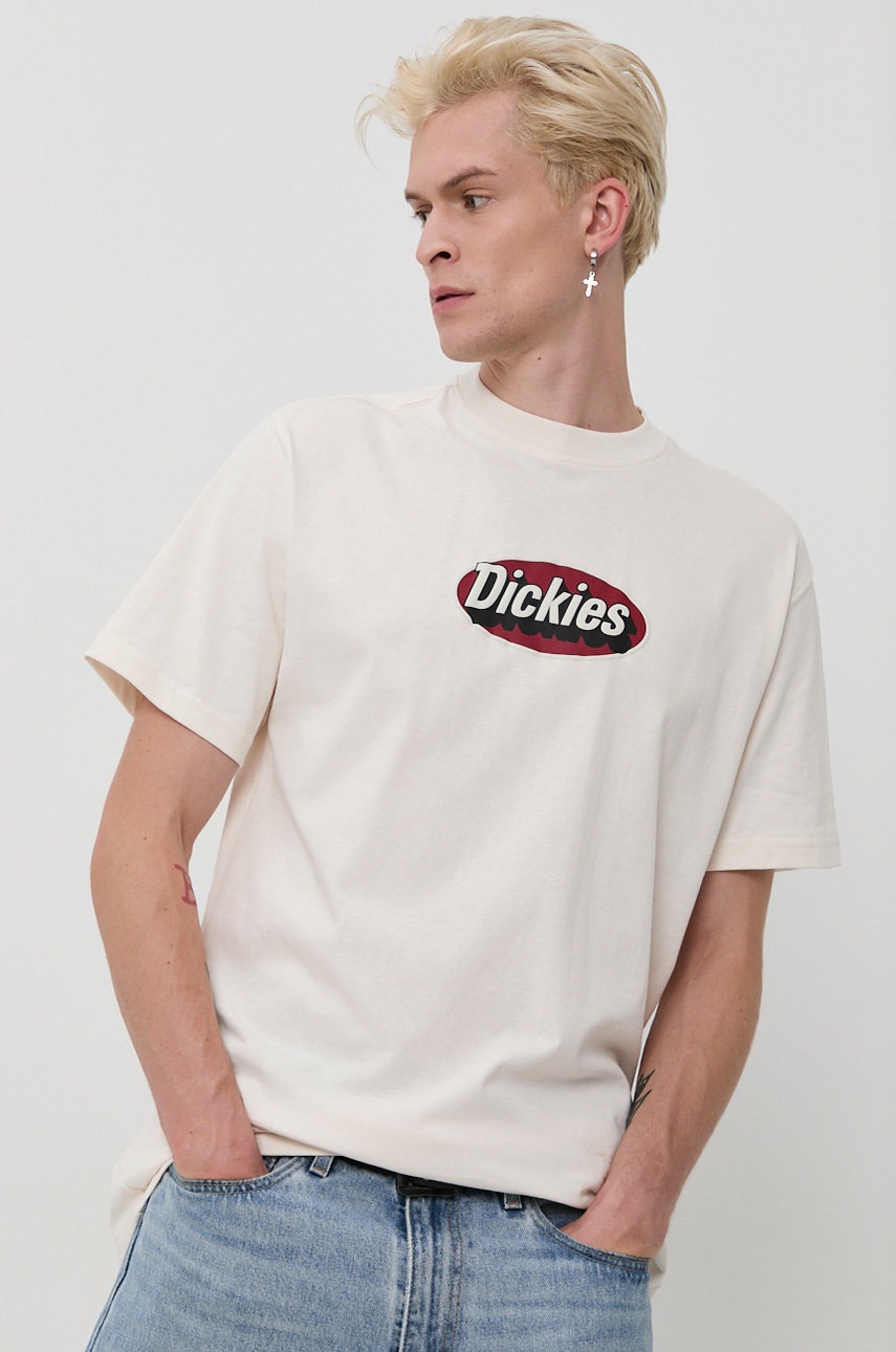 

Памучна тениска Dickies в бежово с принт, Бежов