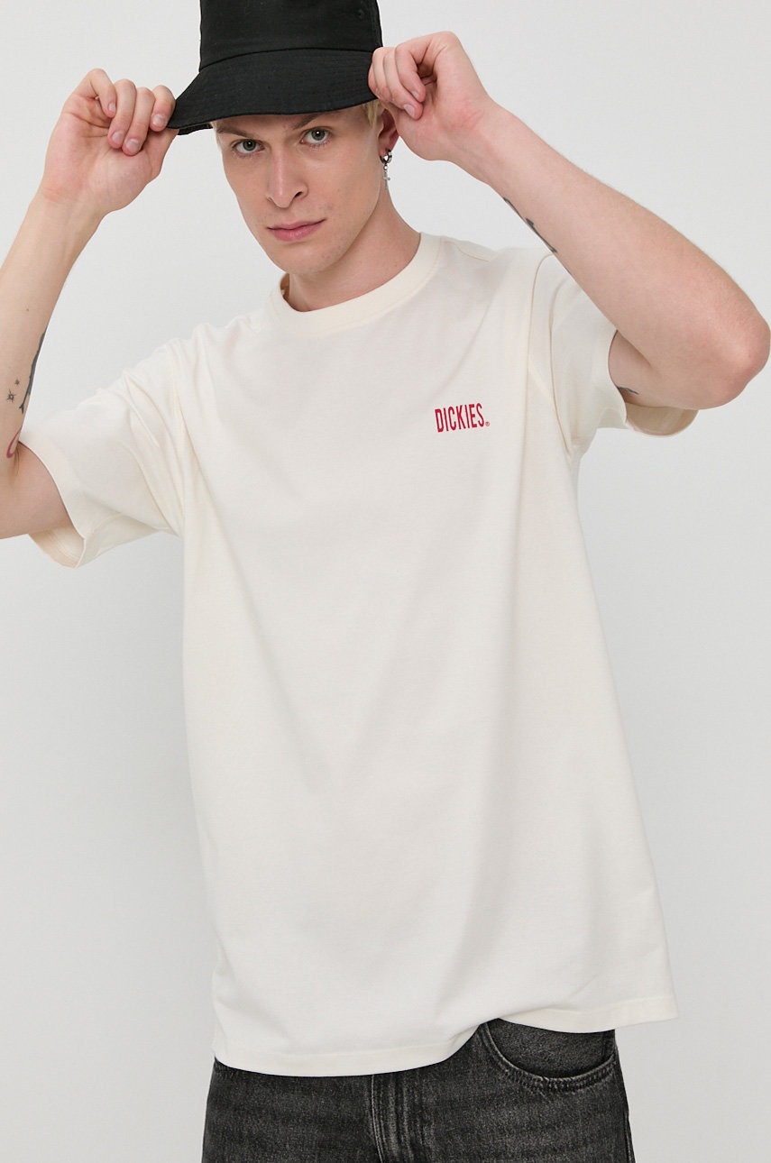 

Памучна тениска Dickies в бежово с принт, Бежов