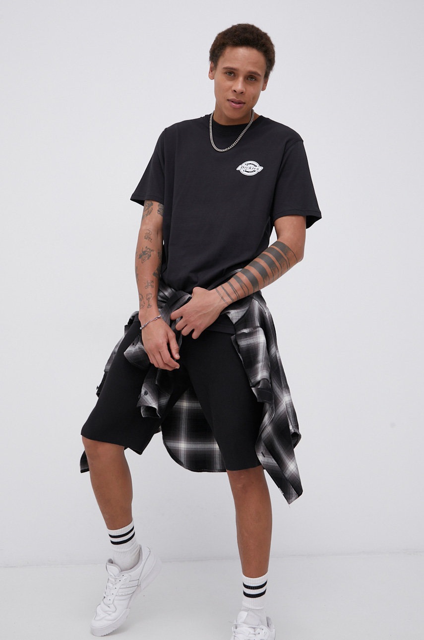 

Хлопковая футболка Dickies цвет чёрный с принтом