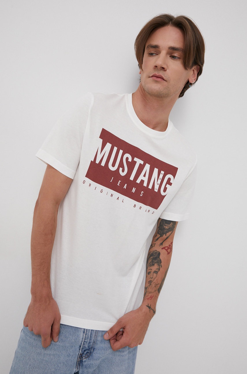 

Mustang - Памучна тениска, Бял