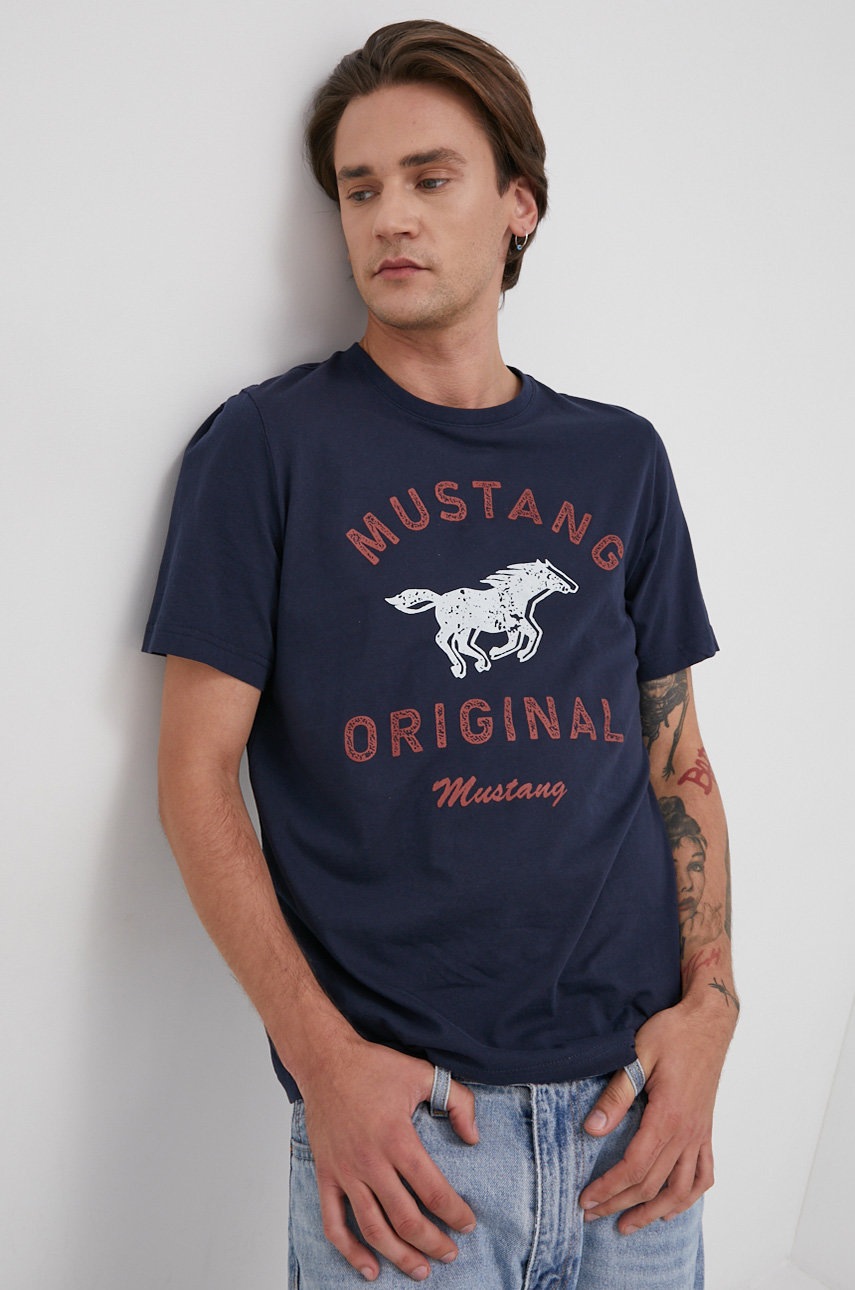 

Mustang - Памучна тениска, Тъмносин