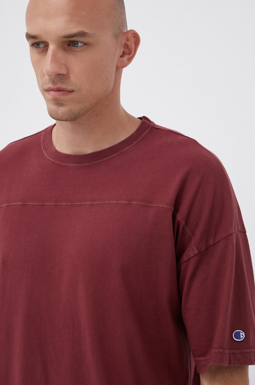 Champion tricou din bumbac 216492 culoarea bordo, material neted