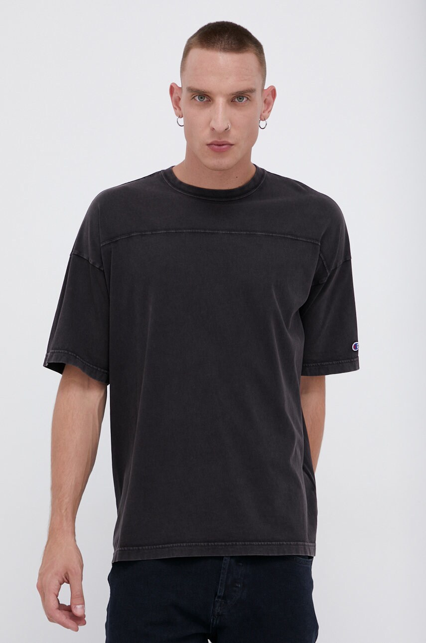 Champion tricou din bumbac culoarea gri, material neted