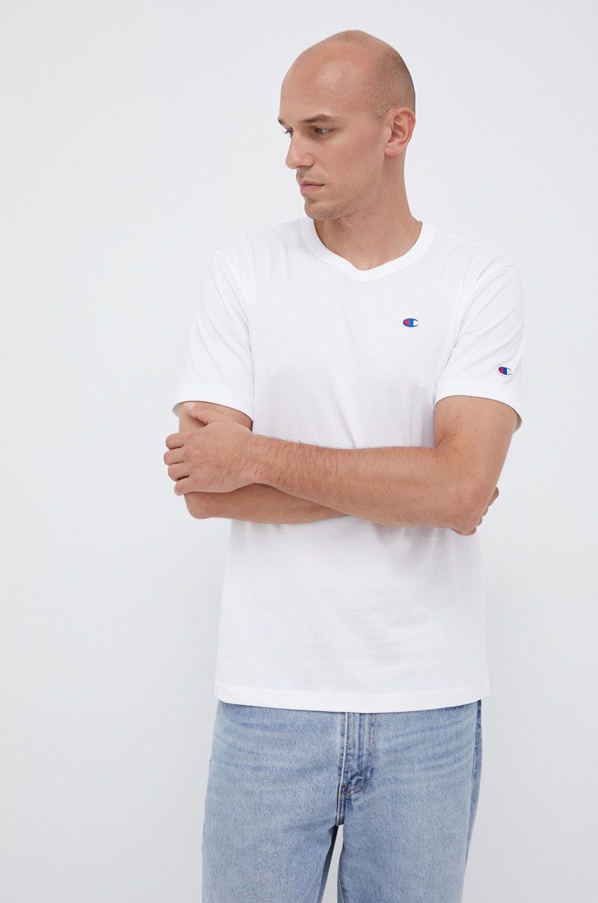 Champion T-shirt bawełniany kolor biały gładki