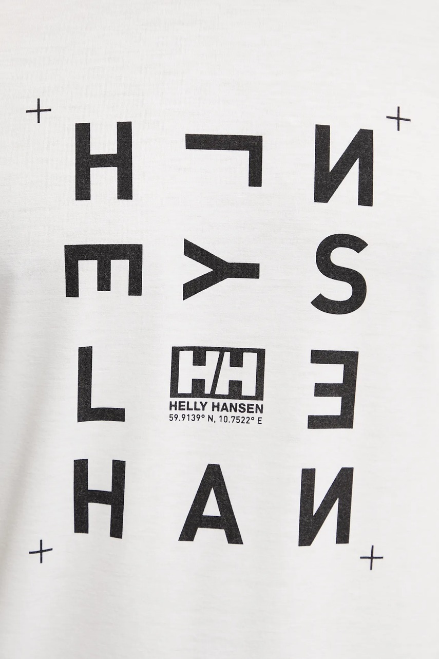 Μπλουζάκι Helly Hansen SKOG RECYCLED GRAPHIC χρώμα: άσπρο, 63082 φωτογραφία