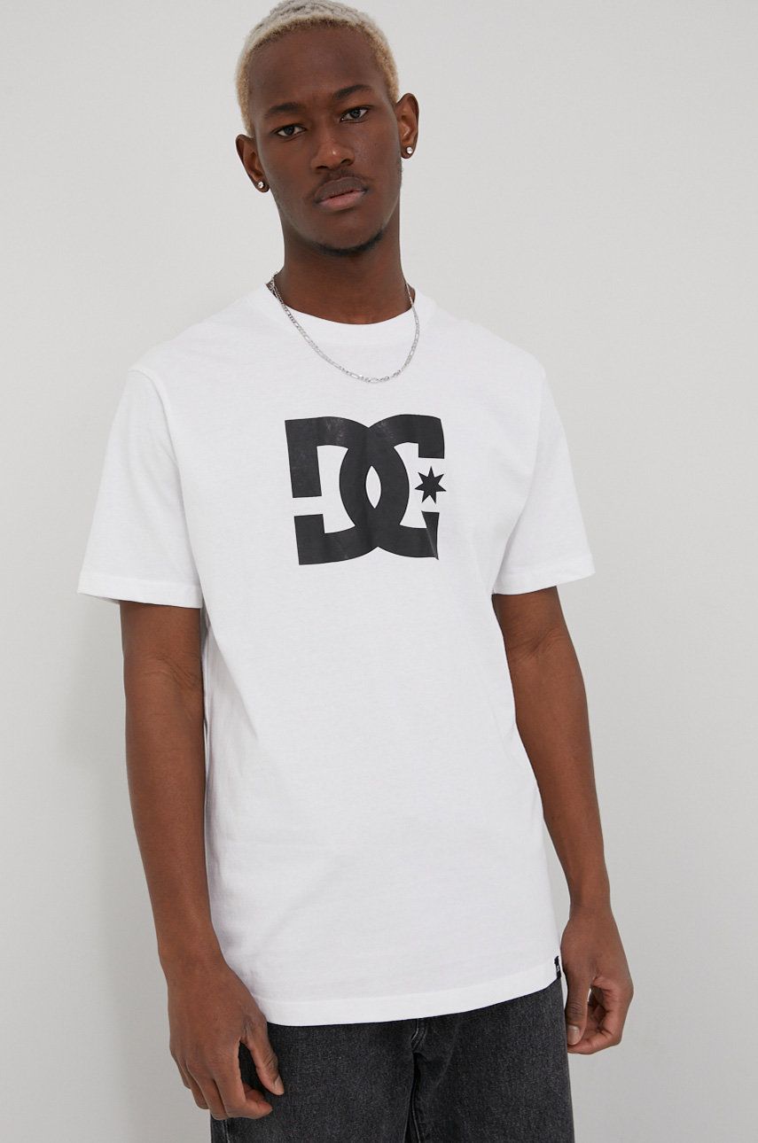 DC tricou din bumbac culoarea alb, cu imprimeu Alb imagine noua