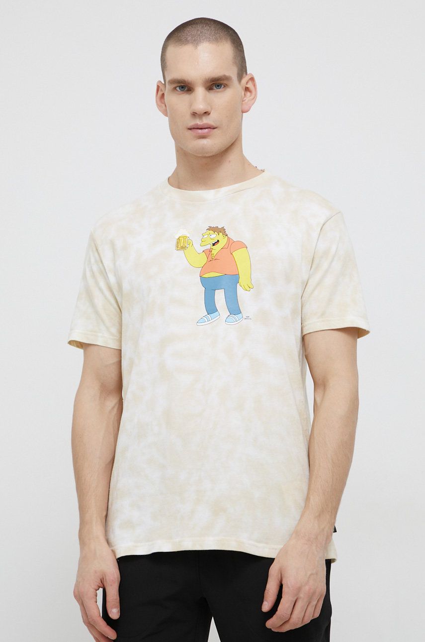 Billabong T-shirt bawełniany kolor beżowy z nadrukiem