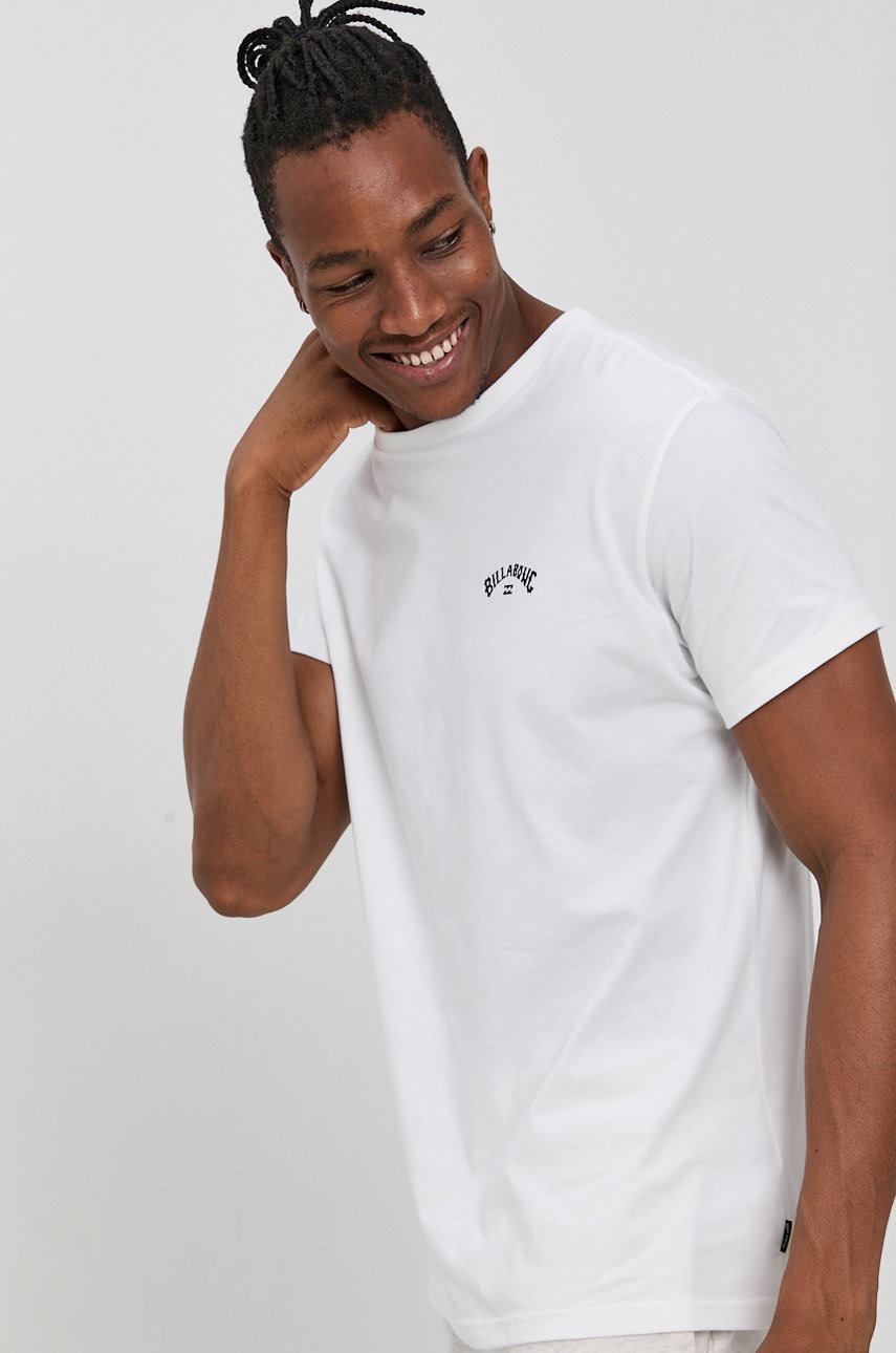

Хлопковая футболка Billabong цвет белый с принтом
