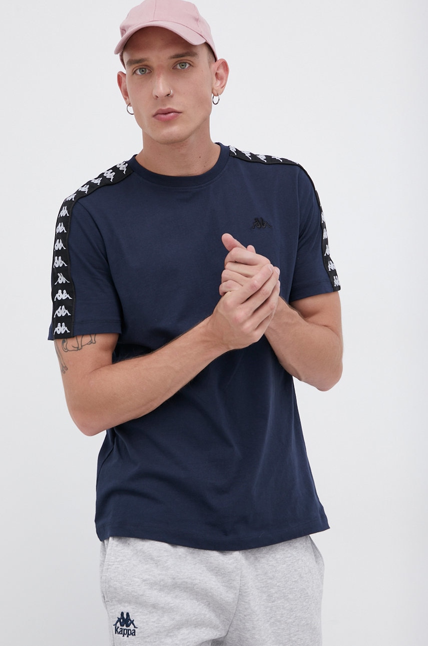 Kappa tricou din bumbac culoarea albastru marin, cu imprimeu
