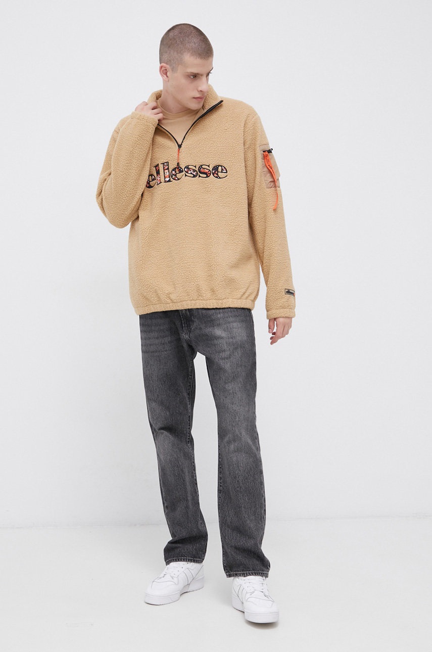 

Бавовняна футболка Ellesse колір жовтий з аплікацією
