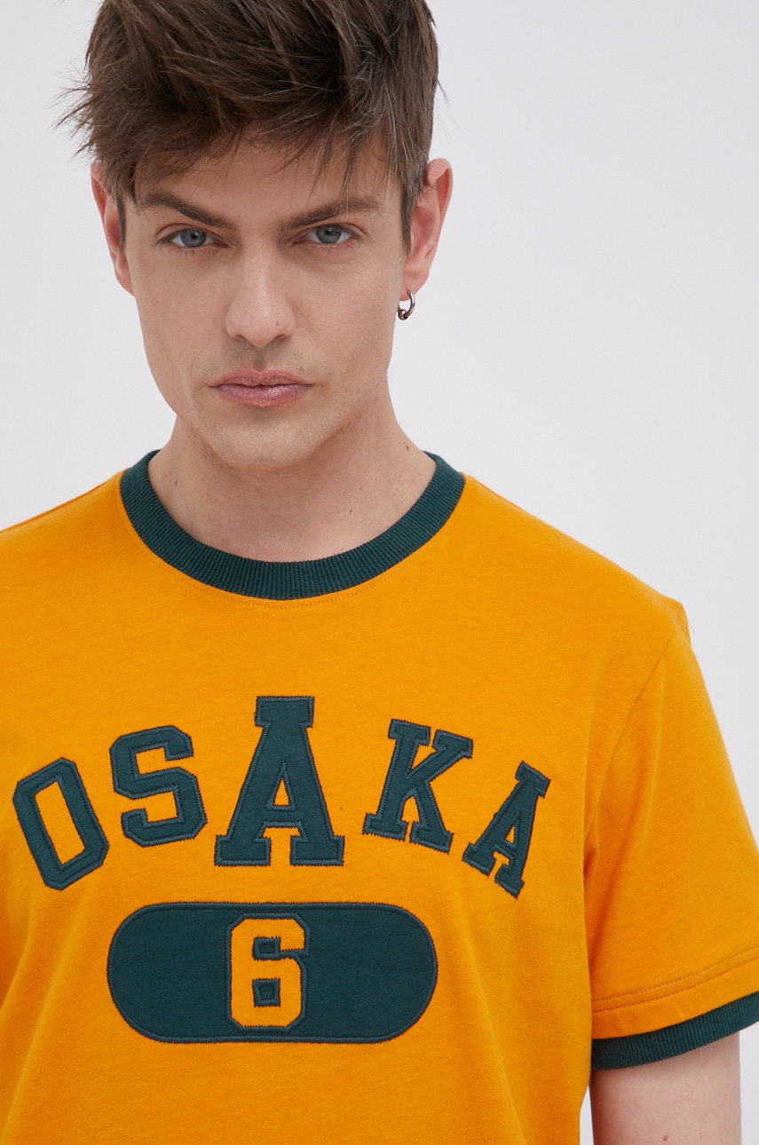 

Памучна тениска Superdry в оранжево с апликация, Оранжев