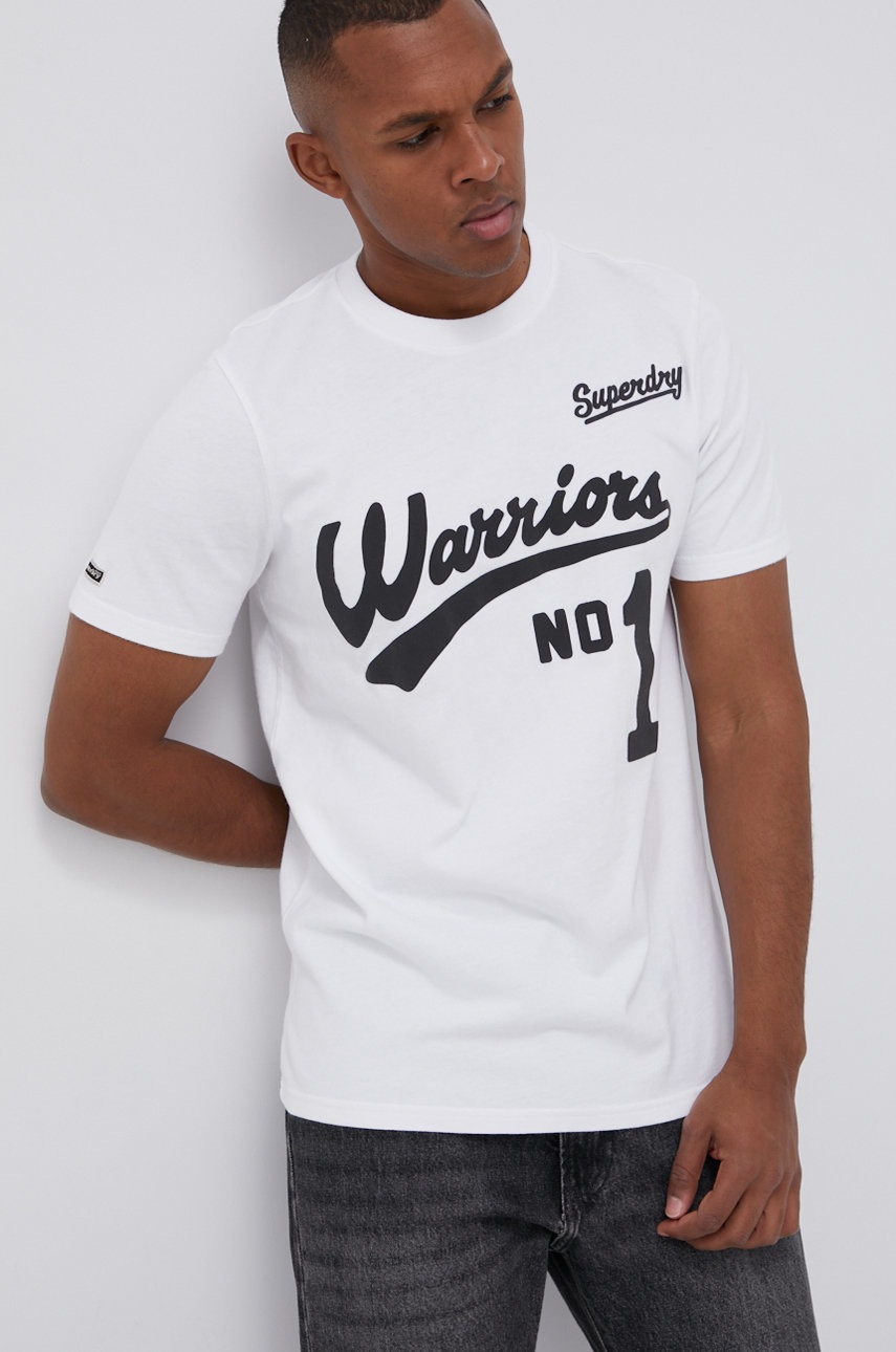 

Тениска Superdry мъжка в бяло с принт, Бял