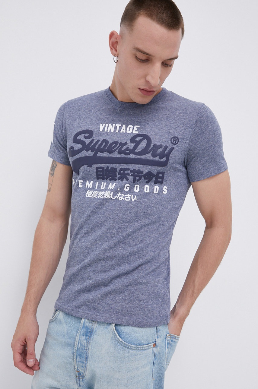 

Тениска Superdry мъжка с принт, Виолетов
