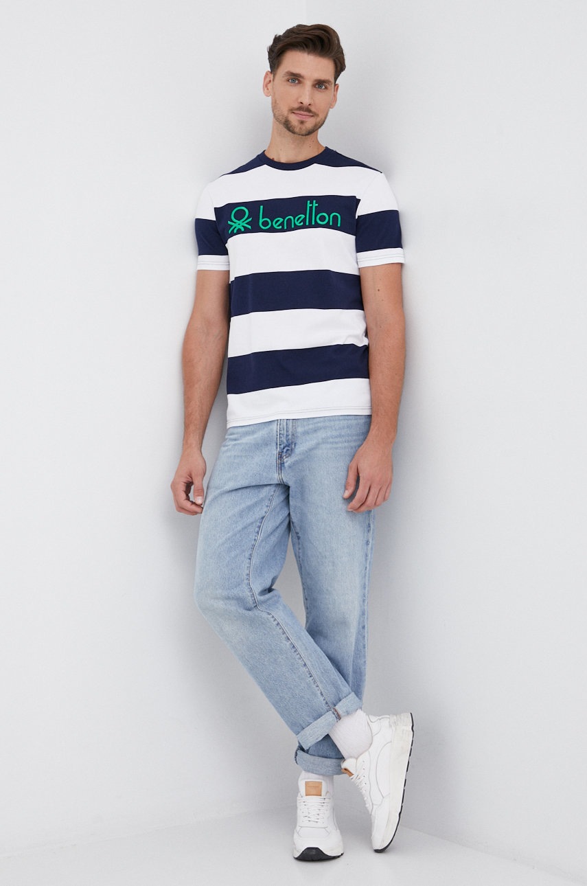

Памучна тениска United Colors of Benetton с десен, Многоцветен