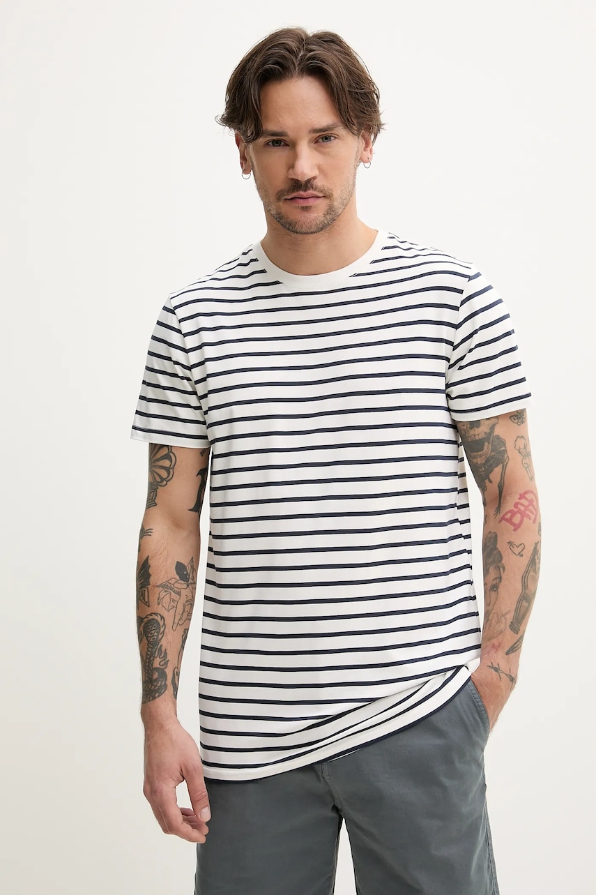 Resteröds tricou barbati, culoarea albastru marin, neted Resteröds tricou barbati, culoarea albastru marin, neted