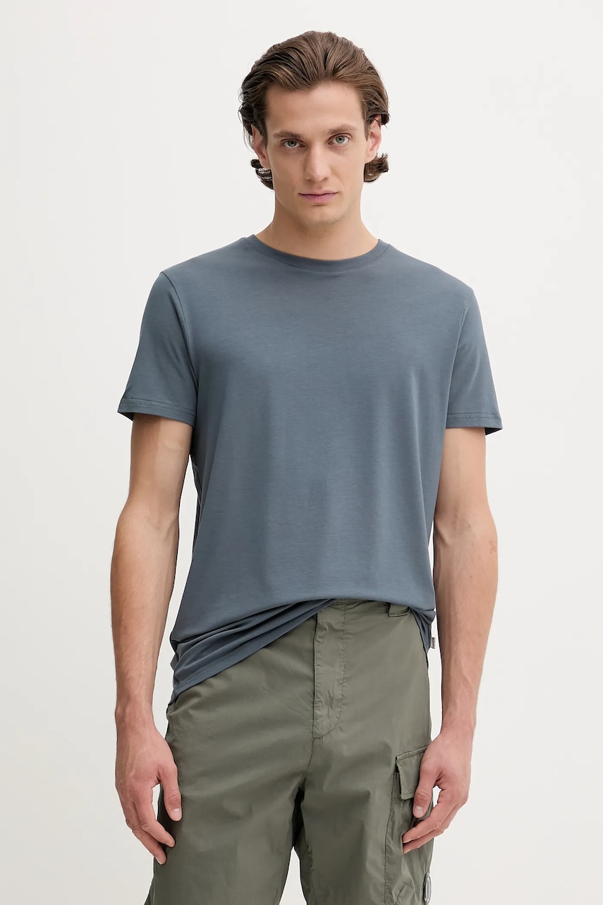 Resteröds tricou barbati, culoarea gri, neted