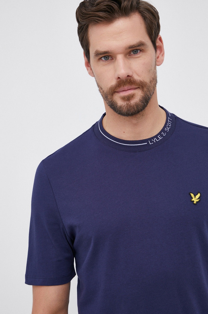 

Lyle & Scott - Памучна тениска, Тъмносин
