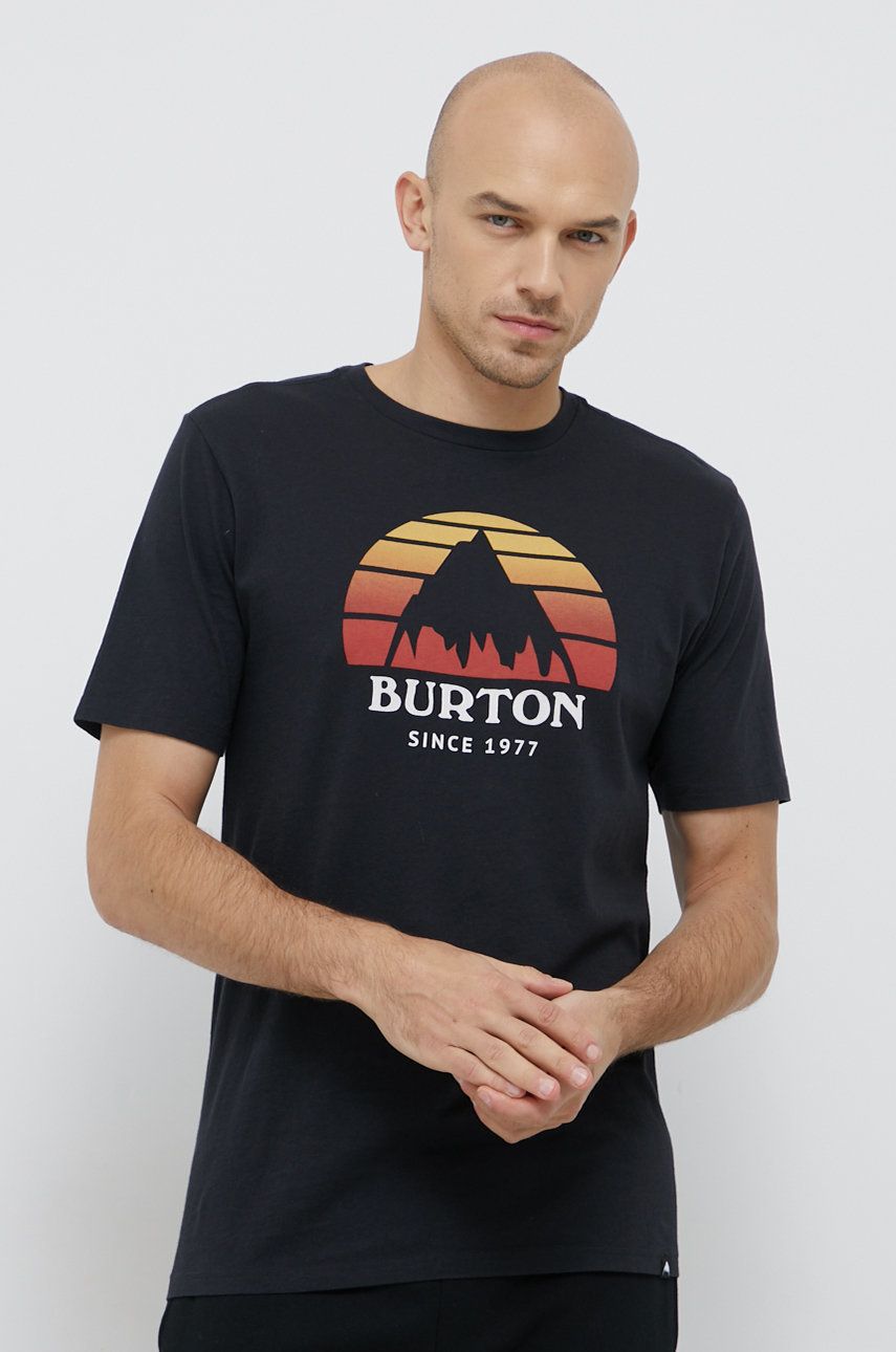 Burton Tricou din bumbac culoarea negru, cu imprimeu