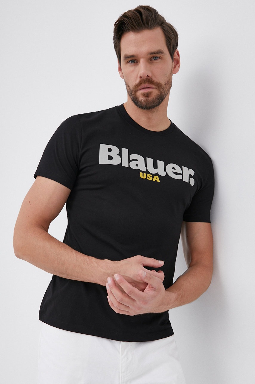 

Blauer - Памучна тениска, Черен