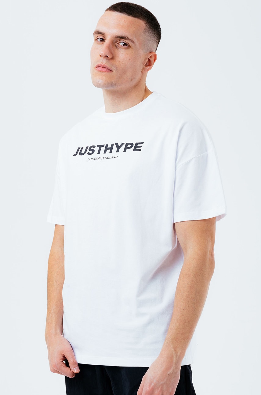 Hype tricou bărbați, culoarea alb, cu imprimeu