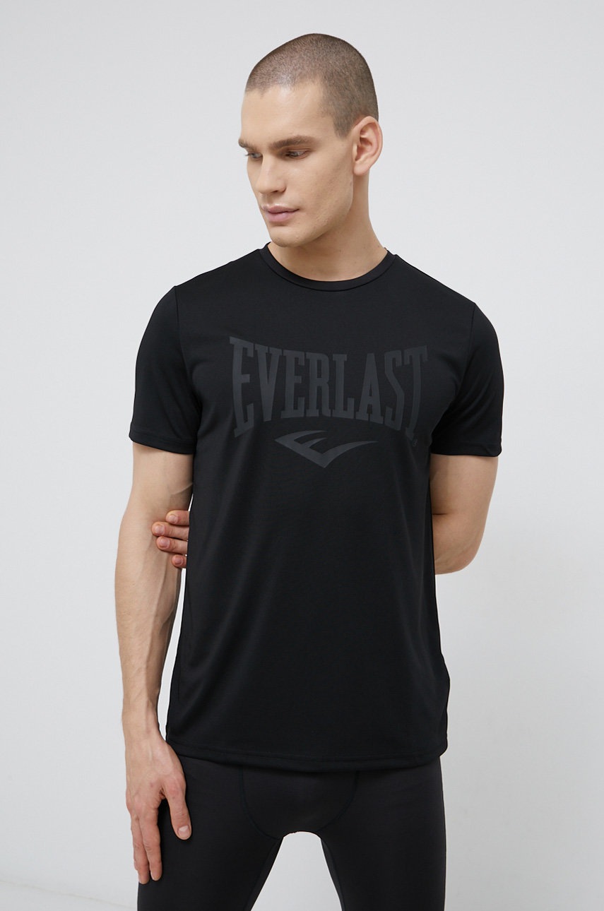 

Тениска Everlast в черно с принт, Черен