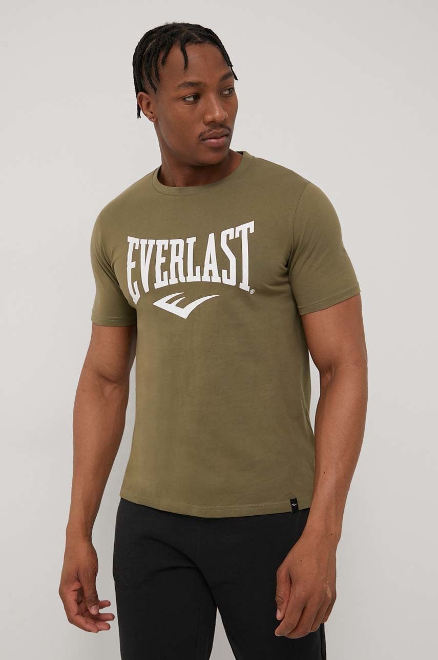 Everlast tricou din bumbac culoarea verde, cu imprimeu